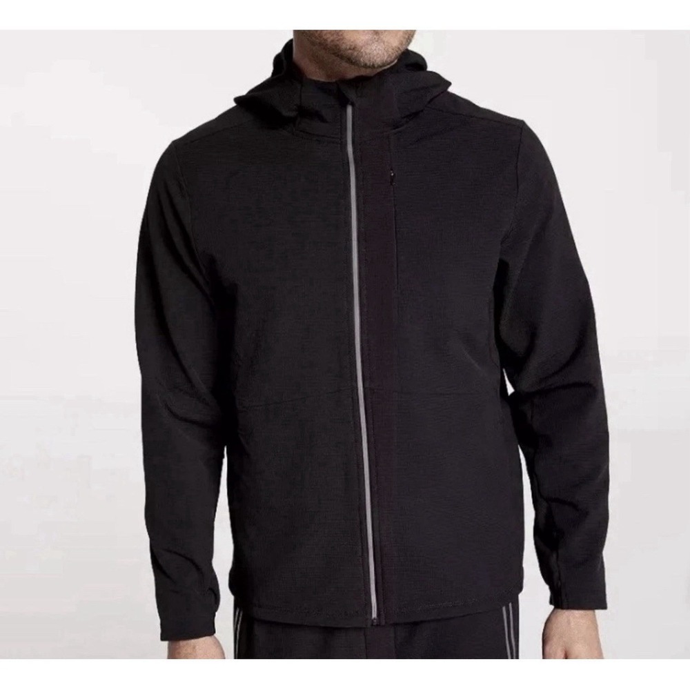 VRST Men's Cold Weather Performance Hooded Jacket Wind & Water Resistant Black L